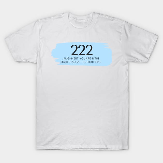 222 Angel Number blue T-Shirt by anrockhi